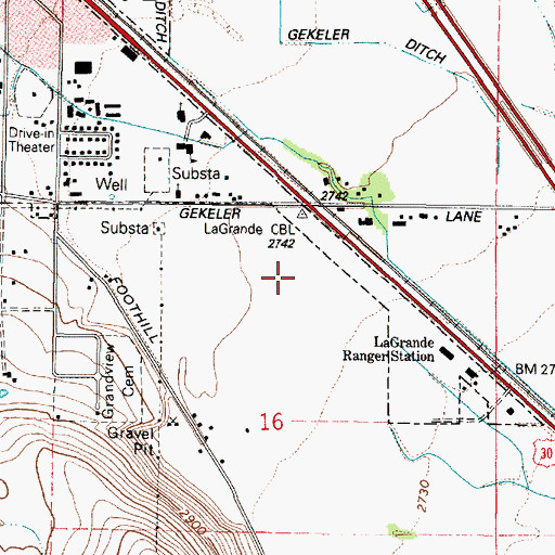 Topographic Map of Oregon State Police Department La Grande Patrol, OR