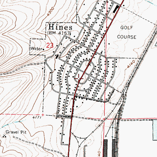 Topographic Map of Hines Police Department, OR