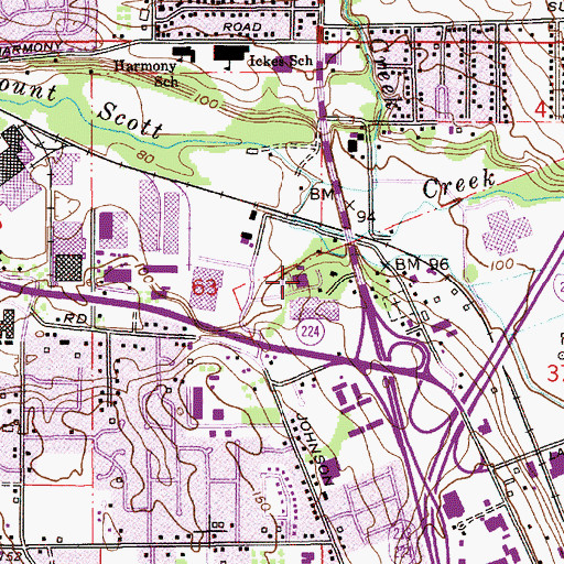 Topographic Map of Oregon State Police Department Portland, OR