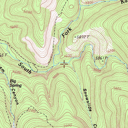 Topographic Map of Snowslide Canyon, CA