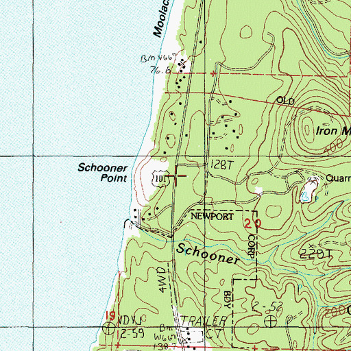 Topographic Map of Oregon State Police Department Newport, OR