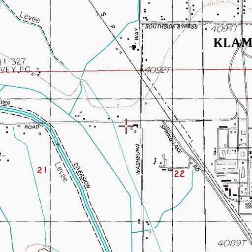 Topographic Map of Bureau of Reclamation Klamath Basin Area Office, OR