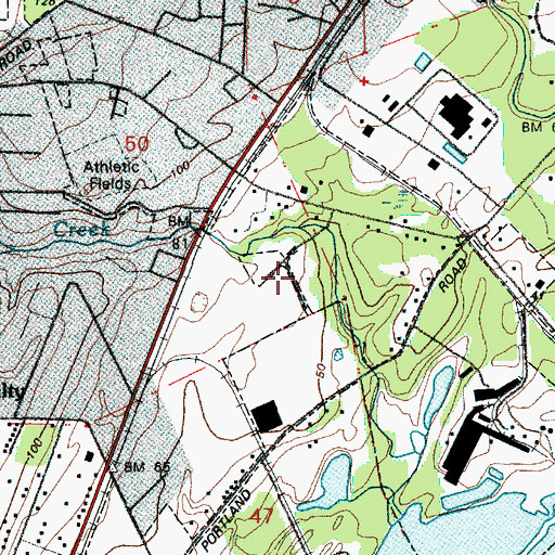 Topographic Map of Oregon State Police Department Saint Helens, OR