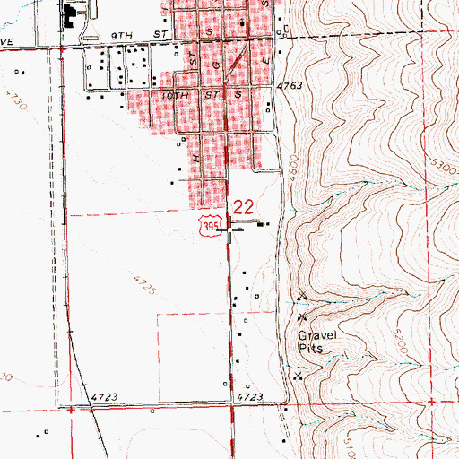 Topographic Map of Bureau of Land Management Lakeview District Office, OR