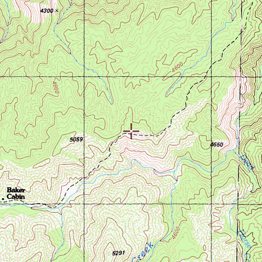Topographic Map of Snowy Creek Trail, CA