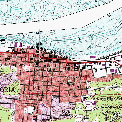 Topographic Map of United States Customs and Border Protection Port of Entry Astoria, OR