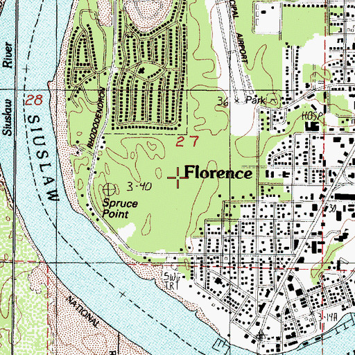 Topographic Map of Florence Police Department, OR