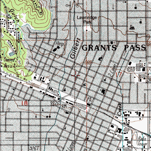 Topographic Map of Josephine County Community Corrections, OR