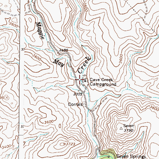 Topographic Map of Cave Creek Group Campground, AZ
