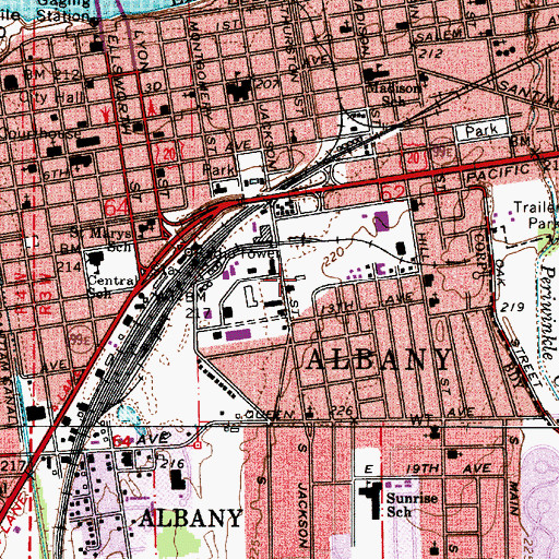 Topographic Map of Linn County Jail, OR