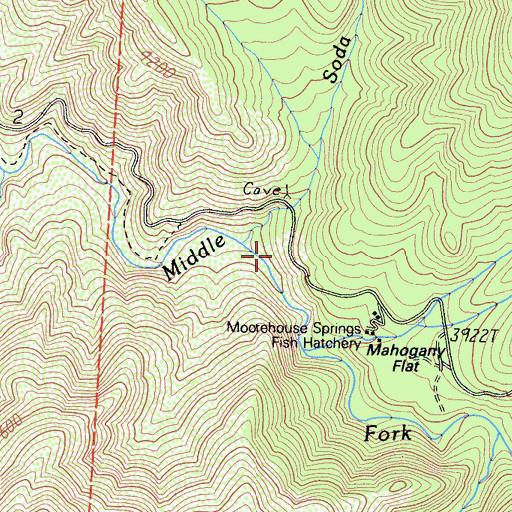 Topographic Map of Soda Creek, CA