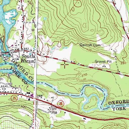 Topographic Map of Sacopee Valley High School, ME