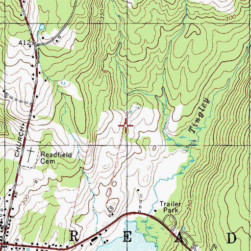 Topographic Map of Maranacook Community High School, ME