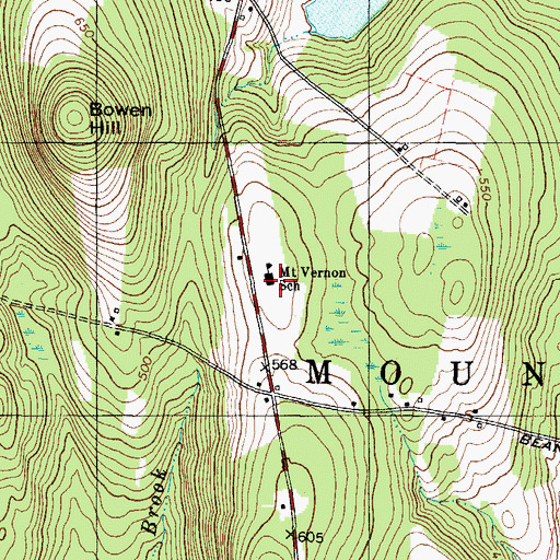 Topographic Map of Mount Vernon Elementary School, ME