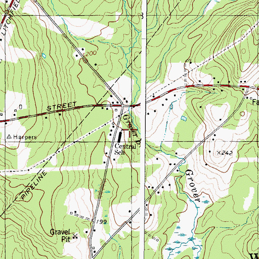 Topographic Map of Helen Thompson School, ME
