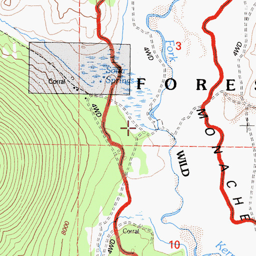 Topographic Map of Soda Creek, CA