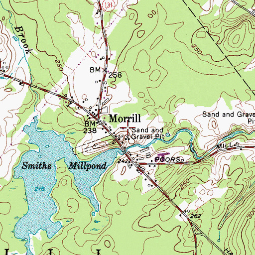 Topographic Map of Gladys Weymouth Elementary School, ME