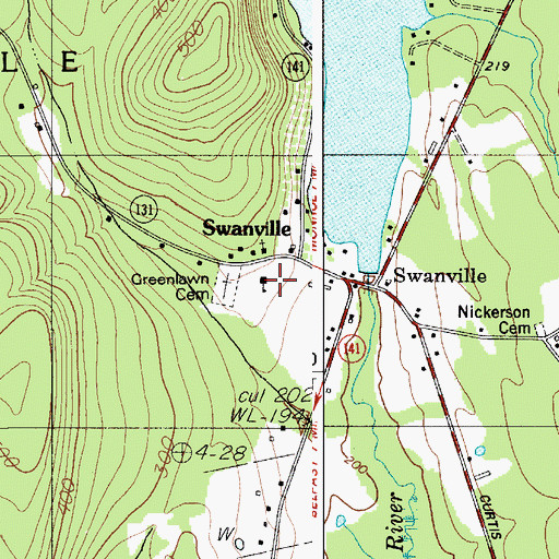 Topographic Map of Kermit Nickerson School, ME