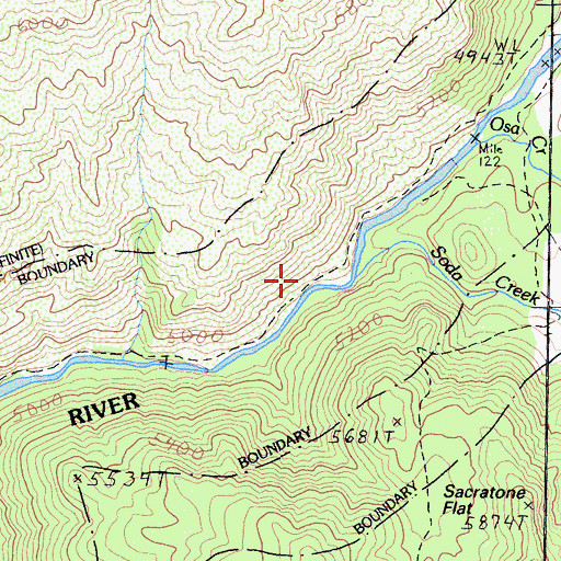 Topographic Map of Soda Creek, CA