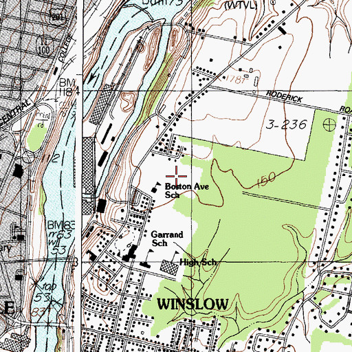 Topographic Map of Winslow Elementary School, ME