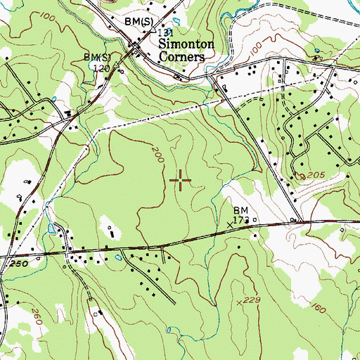 Topographic Map of Camden Hills Regional High School, ME