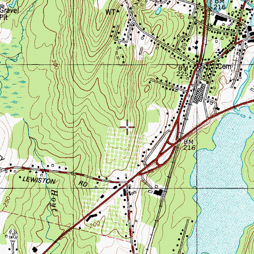 Topographic Map of Winthrop High School, ME