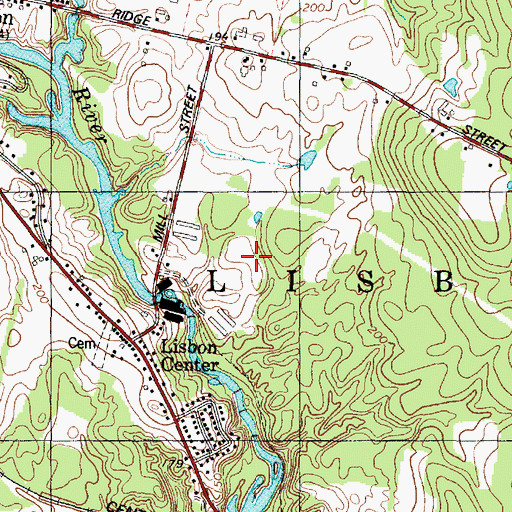 Topographic Map of Lisbon Community School, ME