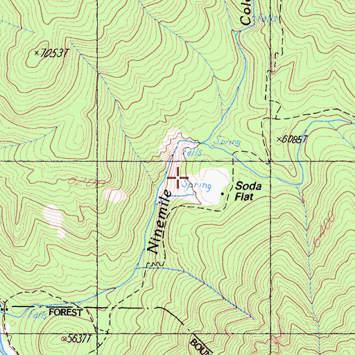 Topographic Map of Soda Flat, CA