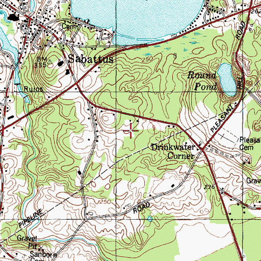 Topographic Map of Oak Hill Middle School, ME