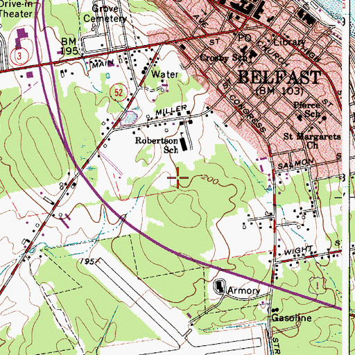 Topographic Map of Captain Albert Stevens School, ME