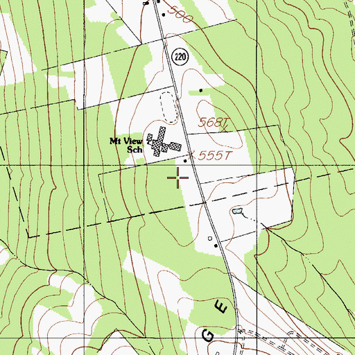Topographic Map of Mount View High School, ME