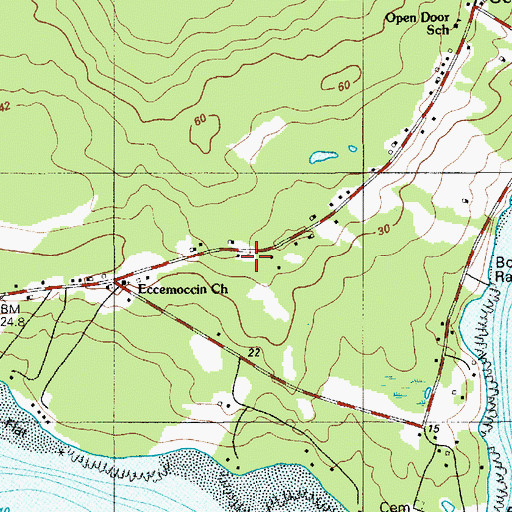 Topographic Map of Eggemoggin Christian Academy, ME