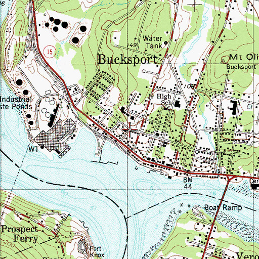 Topographic Map of Reach High School, ME
