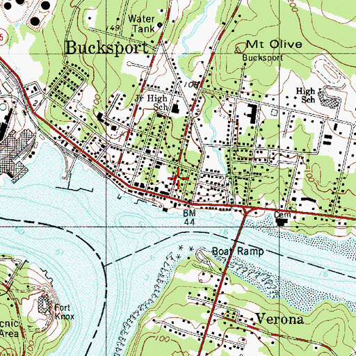 Topographic Map of Evangel Baptist Academy, ME