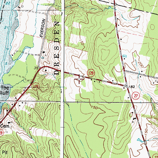 Topographic Map of Dresden Elementary School, ME