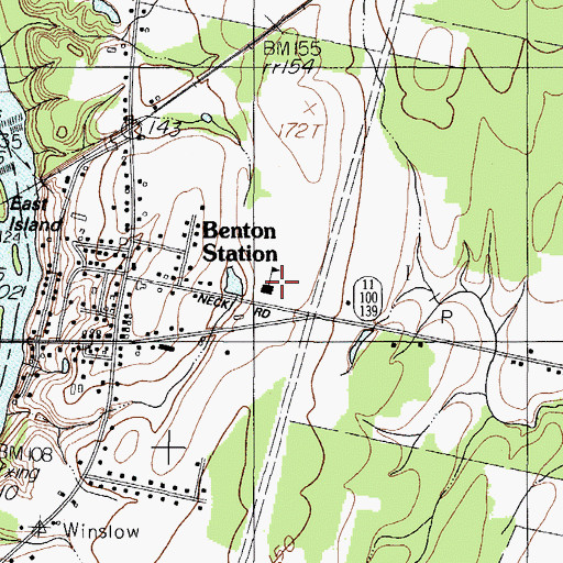 Topographic Map of Benton Elementary School, ME
