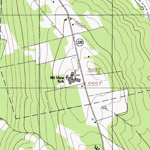 Topographic Map of Mount View Elementary School, ME