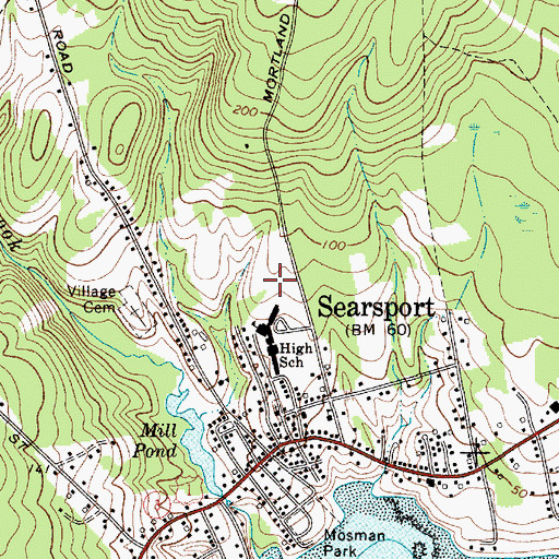 Topographic Map of Searsport Elementary School, ME