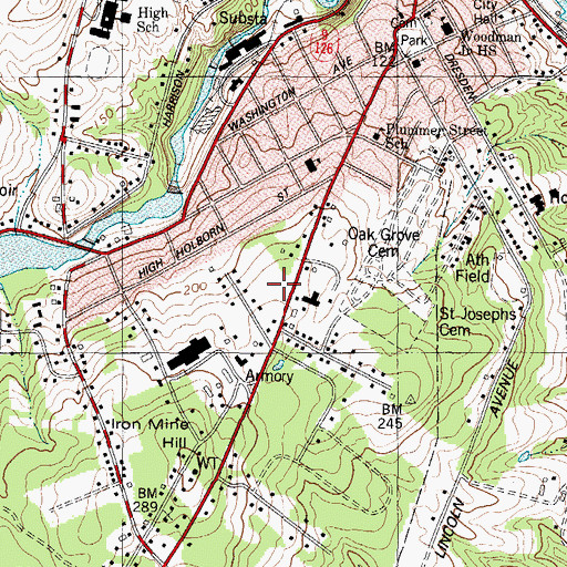 Topographic Map of Laura E Richards School, ME