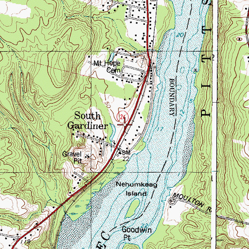 Topographic Map of River View Community School, ME
