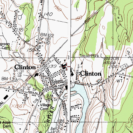 Topographic Map of Clinton Elementary School, ME