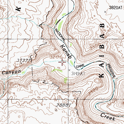 Topographic Map of Chamberlain Canyon, AZ