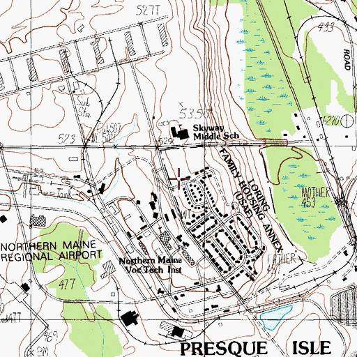 Topographic Map of Maine School Administrative Alternative District 1 Education, ME