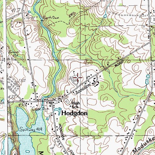 Topographic Map of Mill Pond School, ME