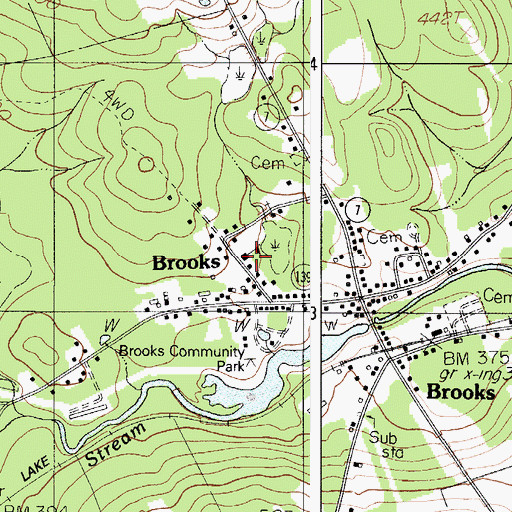 Topographic Map of Morse Memorial School, ME