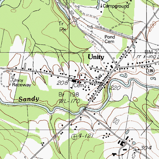 Topographic Map of Unity Elementary School, ME