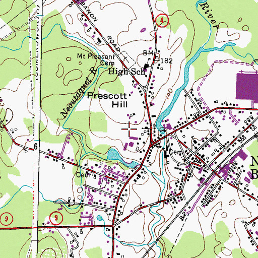Topographic Map of North Berwick Elementary School, ME