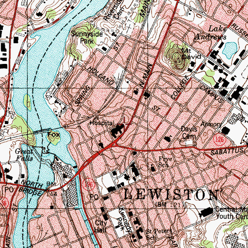 Topographic Map of Central Maine Medical Center School of Radiologic Technology, ME