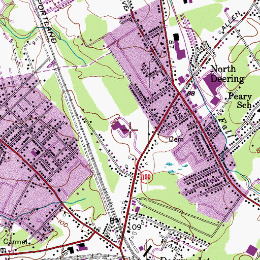 Topographic Map of Casco Bay High School, ME