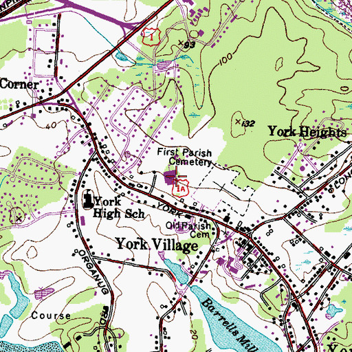 Topographic Map of Village Elementary School, ME